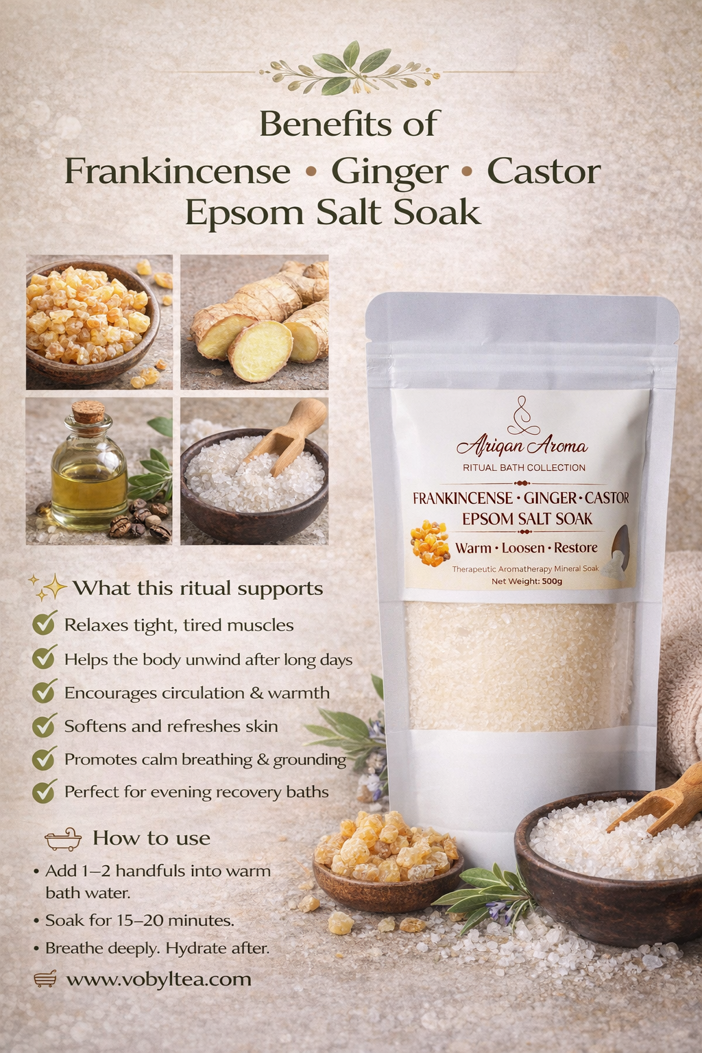 FRANKINCENSE,GINGER,CASTOR EPSOM SALT - Image 4